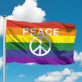 Прапор Райдужний прапор PEACE з пацифіком