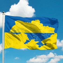 Прапор України з картою України