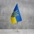 Прапорець України Герб з автоматами і мечем