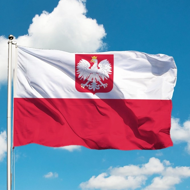 Флаг Польши с гербом